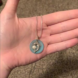 Pearl dolphin, necklace.